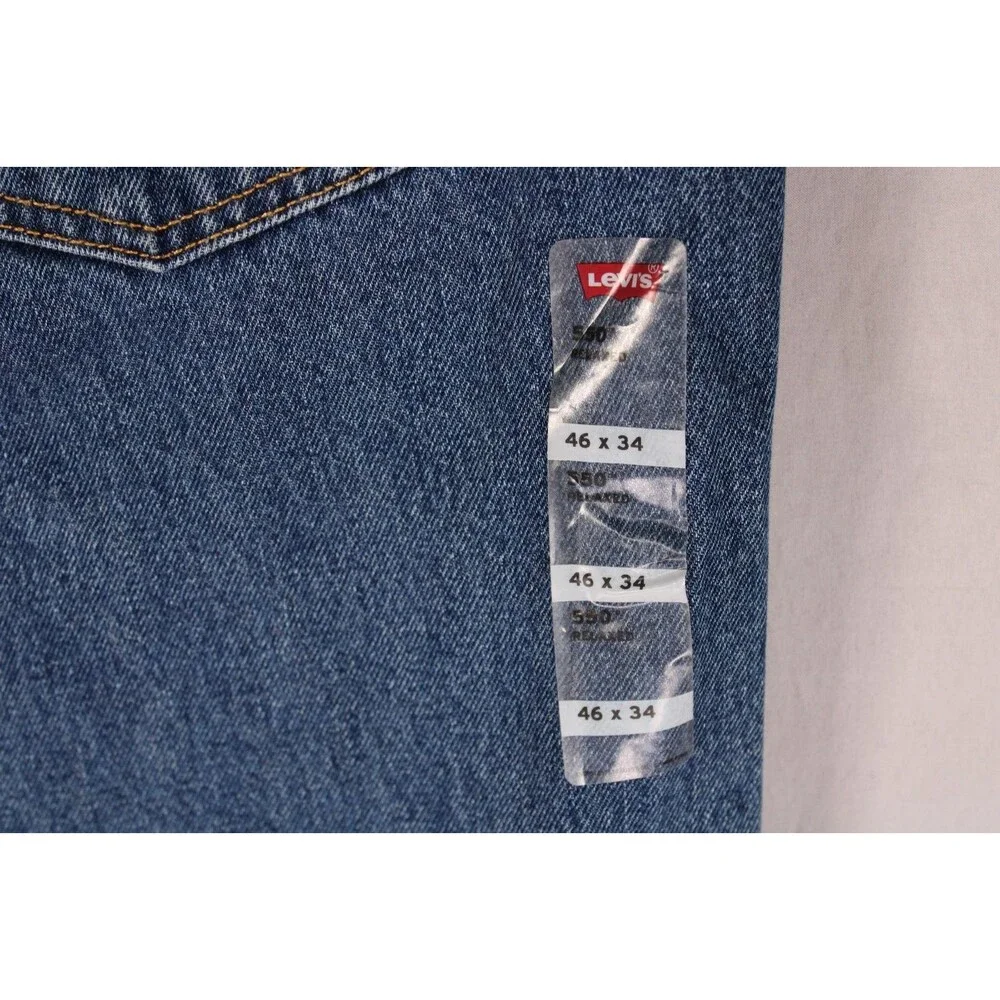 Levi's 550 Relaxed Fit Tapered Leg Denim Jeans Men's 46x34 Medium Stonewash NWT